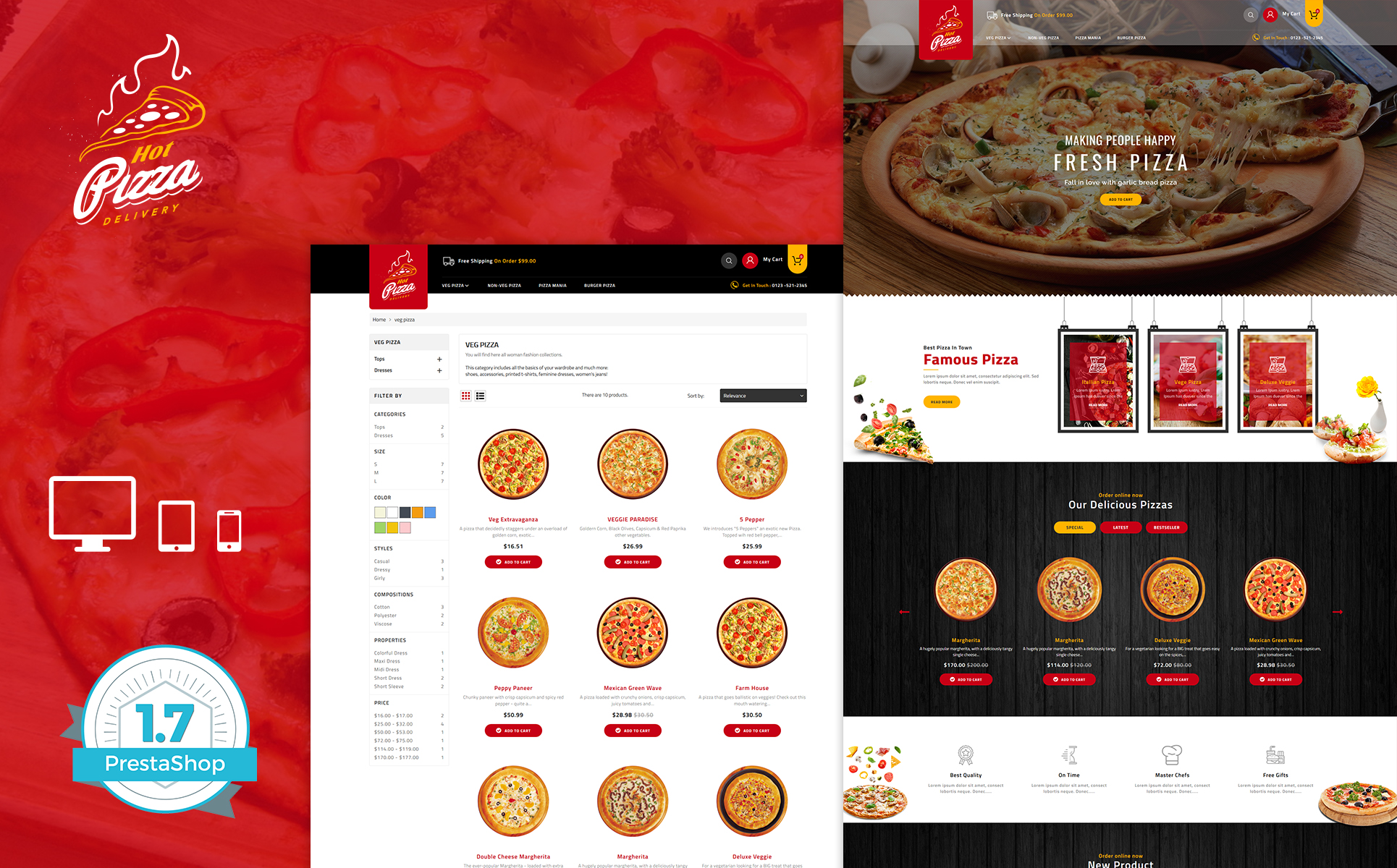 Pizza - Fast Food & Pizza PrestaShop Template