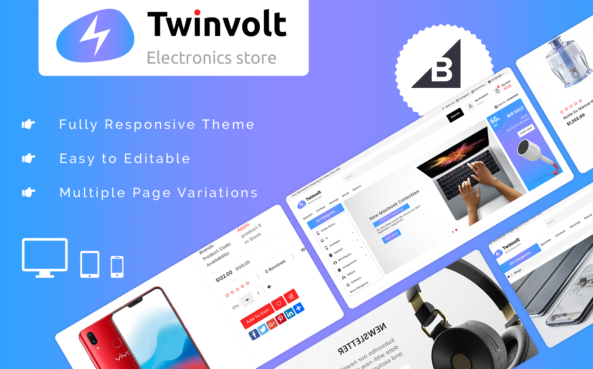 Twinvolt - Multipurpose BigCommerce Theme powered by Stencil