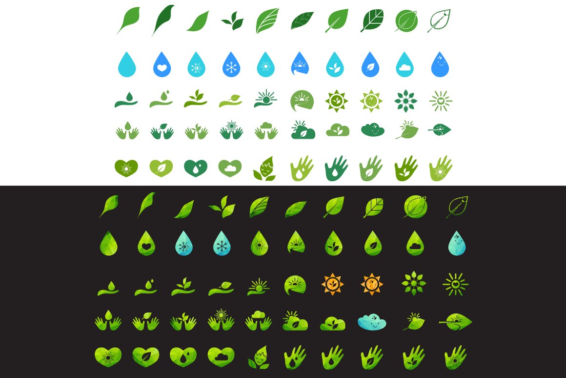 Download Фирменный стиль "100 Ecology Icons - Corporate Identity Template" / 100 Ecology Icons - Corporate Identity Template - Фирменный стиль на тему графика logo,nature,natural,brand,sun,green,snow,environment,recycling,leaf,water,drop,ecology,global,conservation,biology,river,resources,warming,conditioner