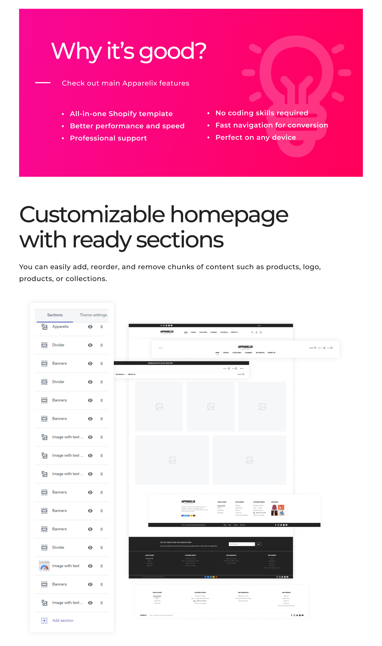 чистая многоцелевая тема shopify