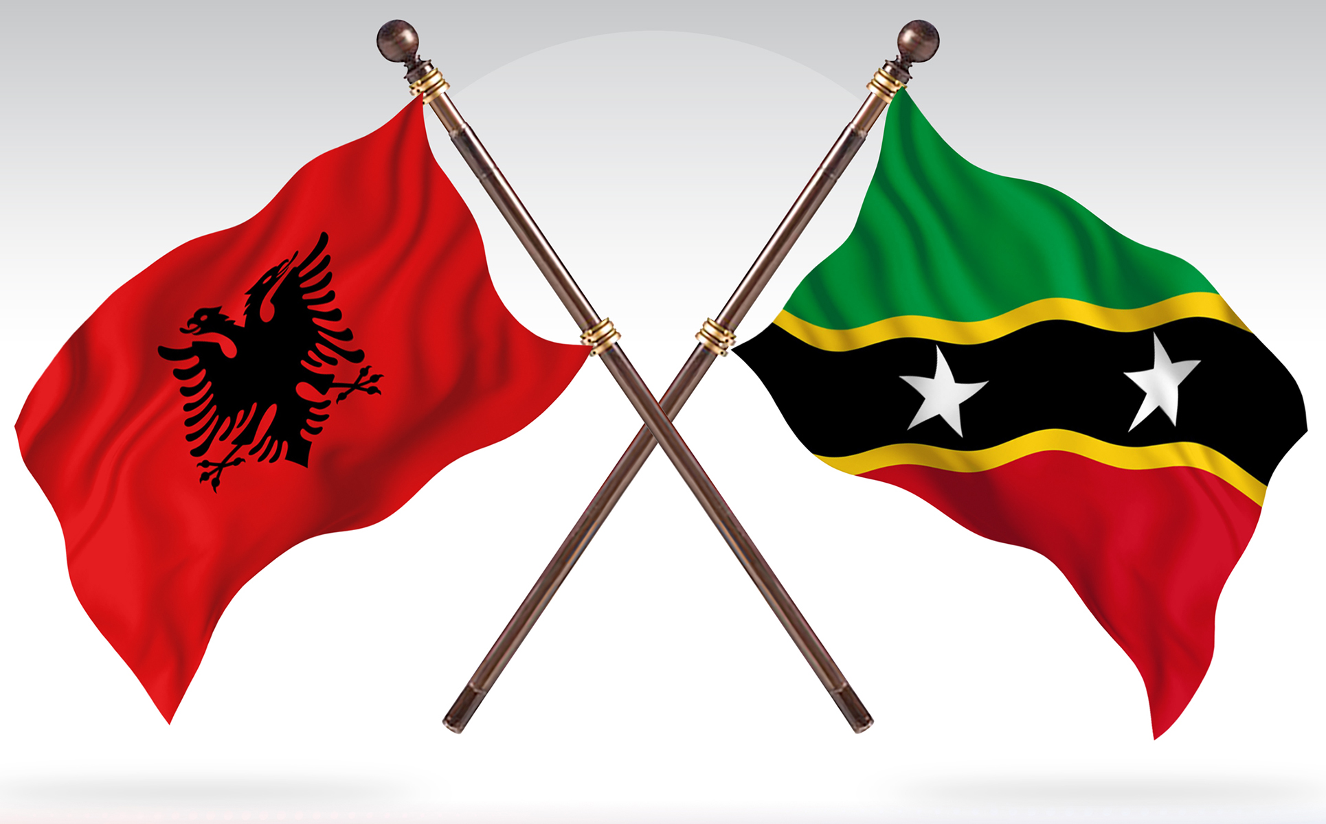 Download Иллюстрация "Albania versus Saint Kitts Nevis Two Countries Flags - Illustration" / Albania versus Saint Kitts Nevis Two Countries Flags - Illustration - Иллюстрация на тему графика national,patriotic,europe,asia,republic,map,flag,country,cartography,geography,nation,illustration,graphic,vector,state,world,isolated,symbol,border,icon