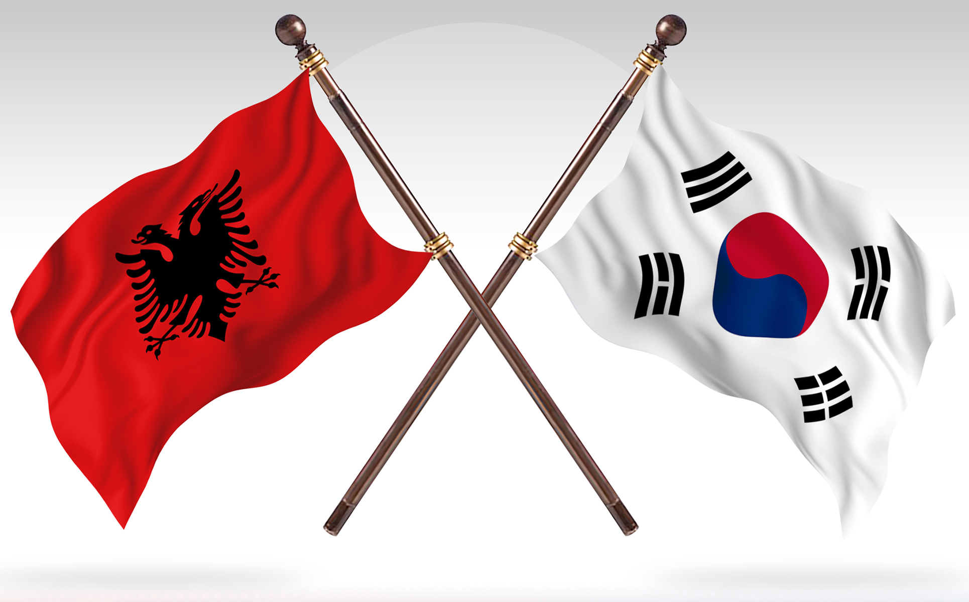 Download Иллюстрация "Albania versus South Korea Two Countries Flags - Illustration" / Albania versus South Korea Two Countries Flags - Illustration - Иллюстрация на тему графика national,patriotic,europe,asia,republic,map,flag,country,cartography,geography,nation,illustration,graphic,vector,state,world,isolated,symbol,border,icon