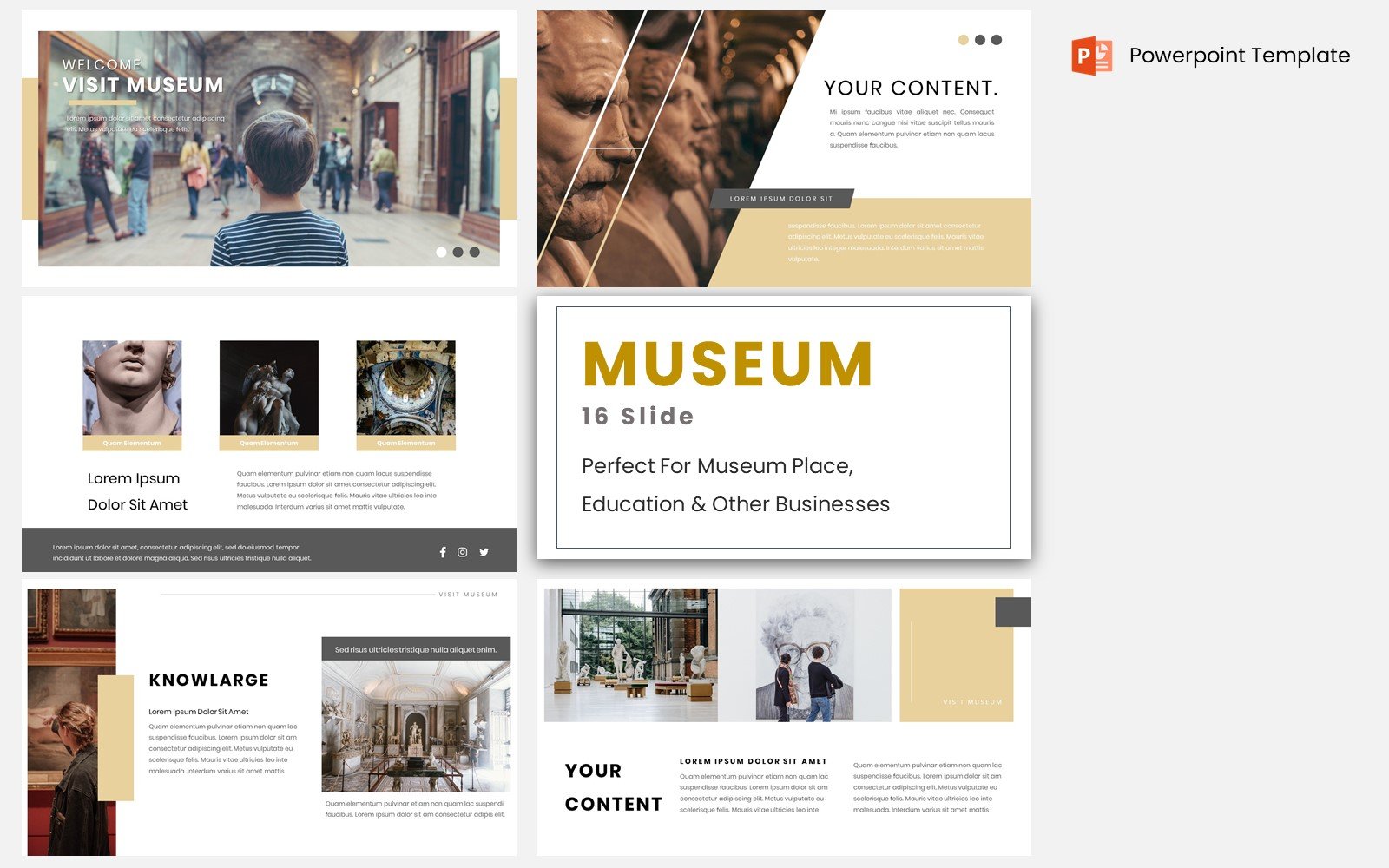Museum PowerPoint template for 16