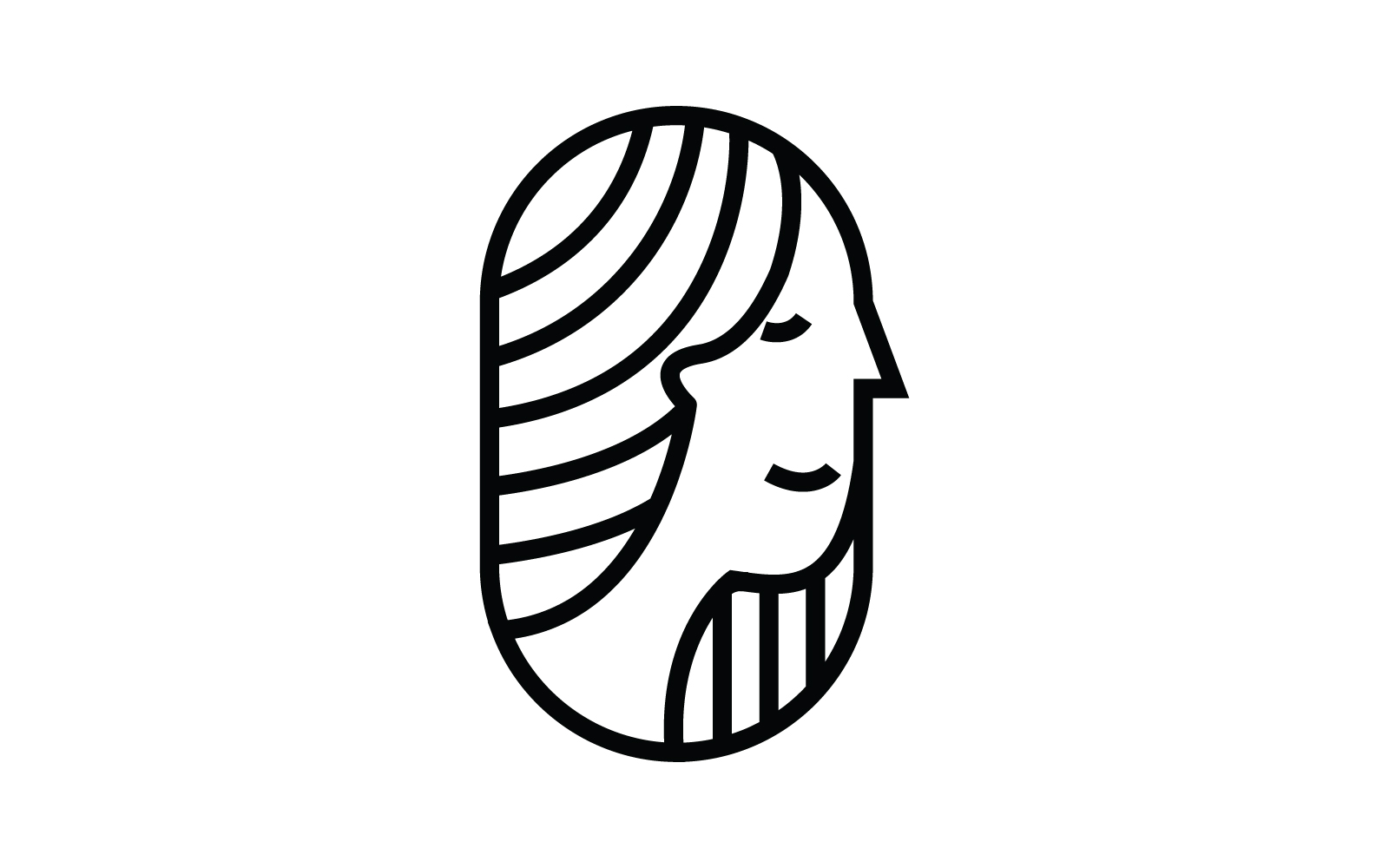 Download Шаблон логотипа "Naturally Beautiful Woman Logo Template" / Naturally Beautiful Woman Logo Template - Шаблон логотипа на тему графика beauty,illustration,salon,fashion,abstract,style,woman,spa,girl,face,makeup,emblem,female,glamour,luxury,minimal,clean,monoline,clinic,jewelry