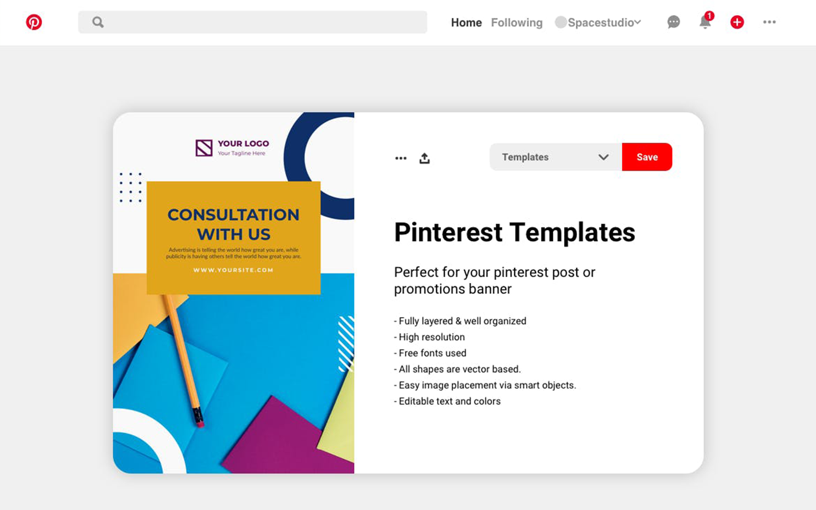 Download Шаблон для соцсетей "Viral -   Template for Social Media" / Viral -   Template for Social Media - Шаблон для соцсетей на тему графика pinterest,instagram,facebook,highresolution,readytouse